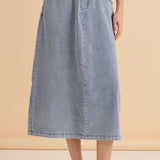 Maxi Jogger Skirt - Light Blue Wash
