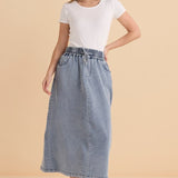 Maxi Jogger Skirt - Light Blue Wash