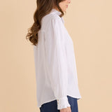 Lucille Lyocell Pleated Shirt - White