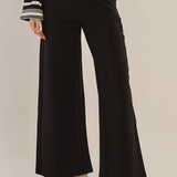Wynn Wide Leg Ponte Pant - Black