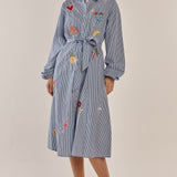 Amelia Shirt Dress - Floral Navy Stripe