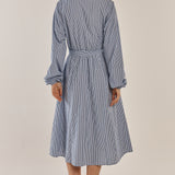 Amelia Shirt Dress - Floral Navy Stripe