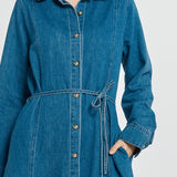 Nico Denim Dress - Mid Blue
