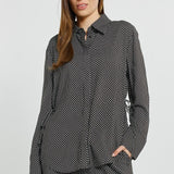 Tessa Tie Shirt - Nutmeg Geo Print