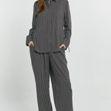 Tessa Tie Shirt - Nutmeg Geo Print