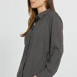 Tessa Tie Shirt - Nutmeg Geo Print