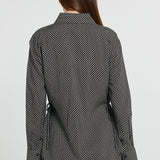 Tessa Tie Shirt - Nutmeg Geo Print