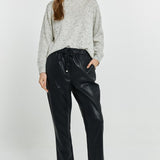 Poppy PU Jogger - Black PU