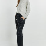 Poppy PU Jogger - Black PU