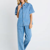 Quinn Cotton Shirt - Blue Medium
