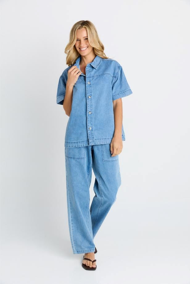Quinn Cotton Shirt - Blue Medium