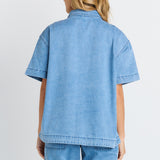 Quinn Cotton Shirt - Blue Medium