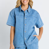 Quinn Cotton Shirt - Blue Medium