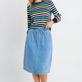 Quinn Cotton Skirt - Blue Medium