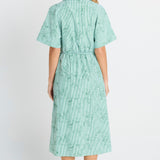 Shelley Shirt Dress - Green Stripe