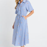 Shelley Shirt Dress - Rose Stripe