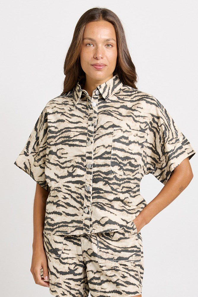 Dawn Denim Shirt - Animal | Betty Basics
