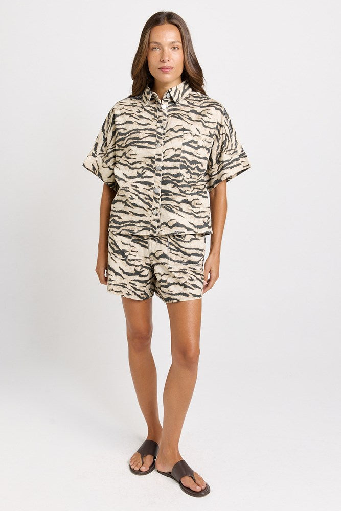 Dawn Denim Shirt - Animal | Betty Basics