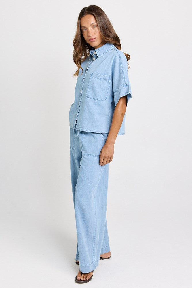 Dawn Denim Shirt - Medium Wash | Betty Basics