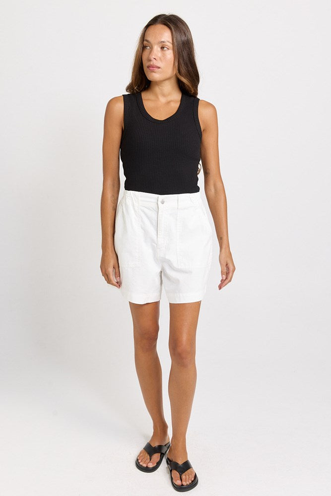 Drew Denim Short - White | Betty Basics