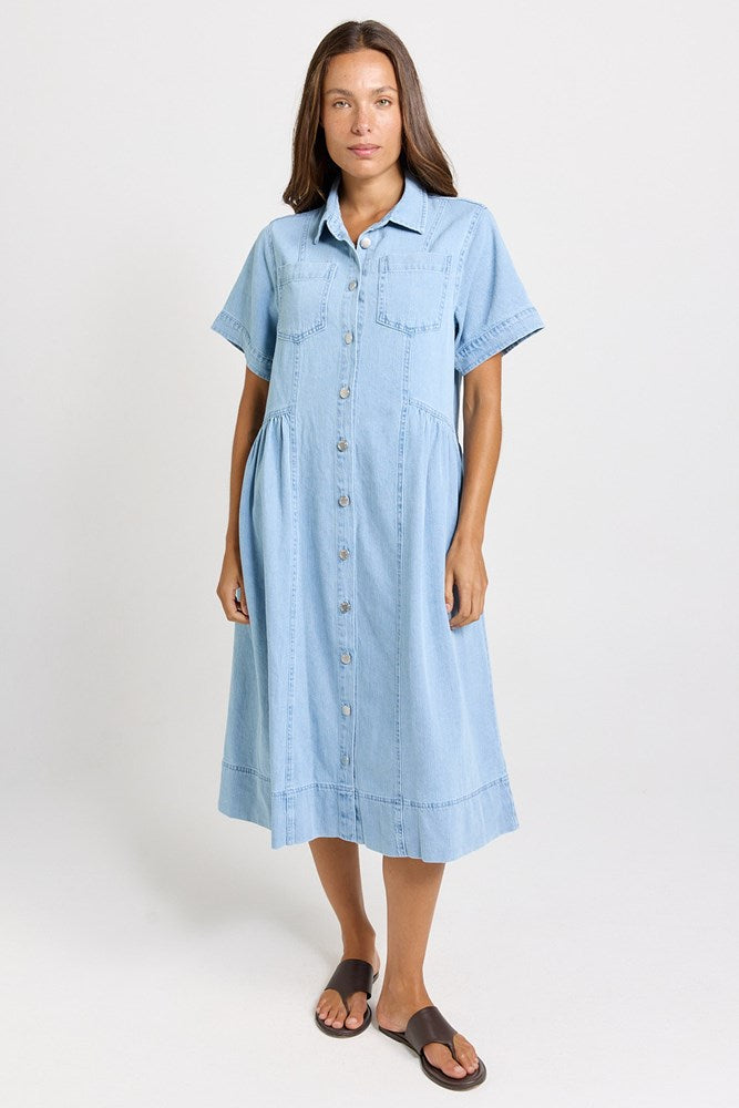 Willow Denim Dress - Medium Wash | Betty Basics