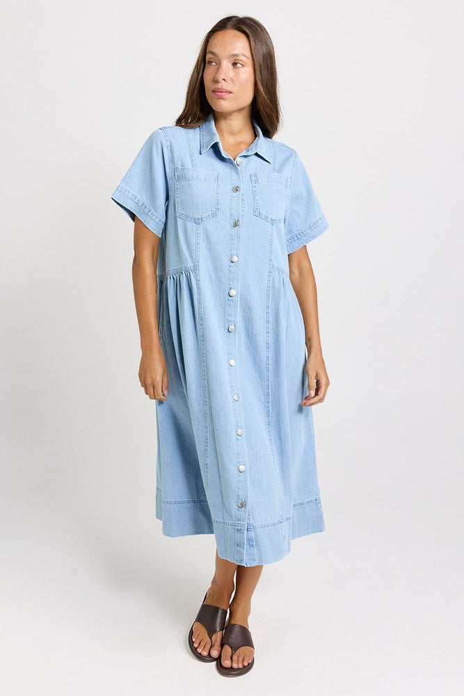 Willow Denim Dress - Medium Wash | Betty Basics