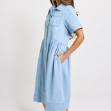 Willow Denim Dress - Medium Wash | Betty Basics
