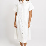 Willow Denim Dress - White | Betty Basics