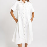 Willow Denim Dress - White | Betty Basics
