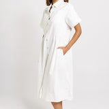 Willow Denim Dress - White | Betty Basics
