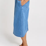 Solange Midi Denim Skirt - Medium Wash | Betty Basics