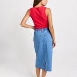 Solange Midi Denim Skirt - Medium Wash