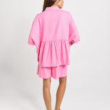 Ophelia Oversized Shirt - Pink/Teal Stripe