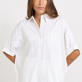 Ophelia Shirt - White/Black Stripe | Betty Basics