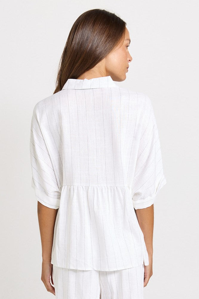 Ophelia Shirt - White/Black Stripe | Betty Basics
