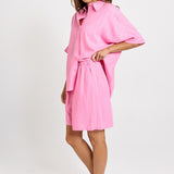 Palm Relax Shorts - Pink/Teal Stripe | Betty Basics