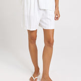 Palm Relax Shorts - White/Black Stripe | Betty Basics