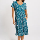Bonnie Dress - Teal Petal Print | Betty Basics