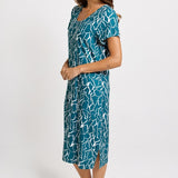 Bonnie Dress - Teal Petal Print | Betty Basics