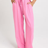 Palm Relax Pants - Pink/Teal Stripe | Betty Basics