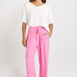 Palm Relax Pants - Pink/Teal Stripe | Betty Basics