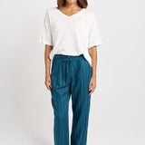 Palm Relax Pants - Teal/White Stripe | Betty Basics