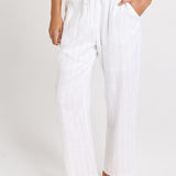 Palm Relax Pants - White/Black Stripe | Betty Basics