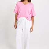 Palm Relax Pants - White/Black Stripe | Betty Basics
