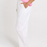 Palm Relax Pants - White/Black Stripe | Betty Basics