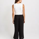 Bella Wide Leg Crop Pants - Black