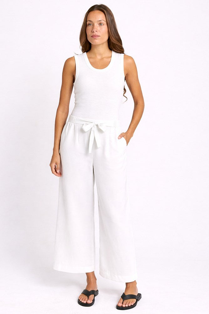 Bella Crop Pants - White | Betty Basics