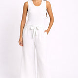 Bella Crop Pants - White | Betty Basics