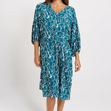 Bella Dress - Teal Petal Print | Betty Basics