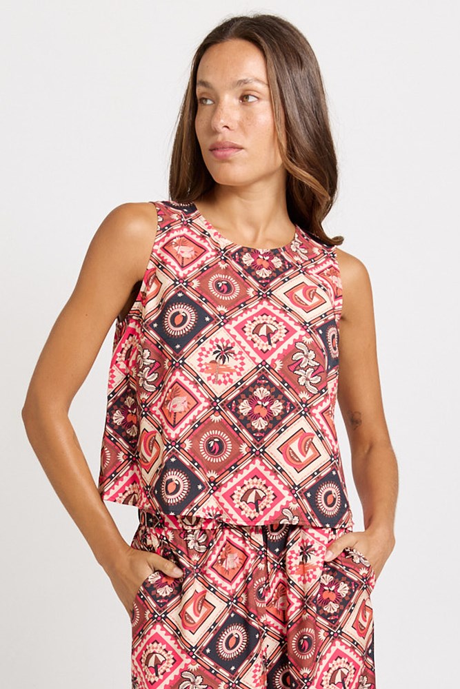Coco Shell Tank - Coco Print | Betty Basics